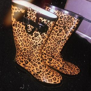 Cheetah Print Rain Boots